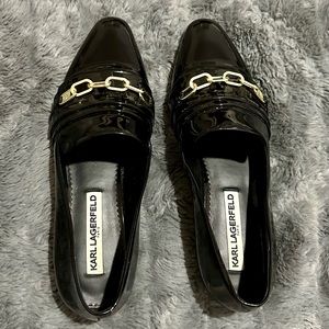 Black patent leather Karl Lagerfeld Nikki Loafer size 8